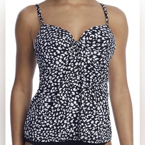 Stylish Black and White Women's bathing suit Tankini Top